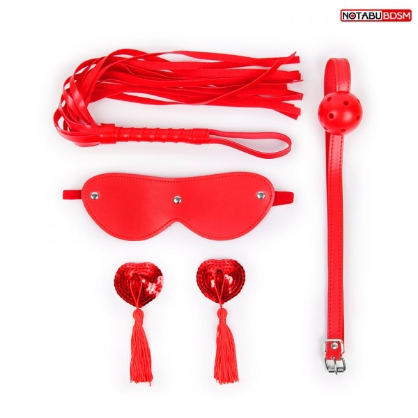 Набор БДСМ-девайсов + подарок "Notabu" красный 