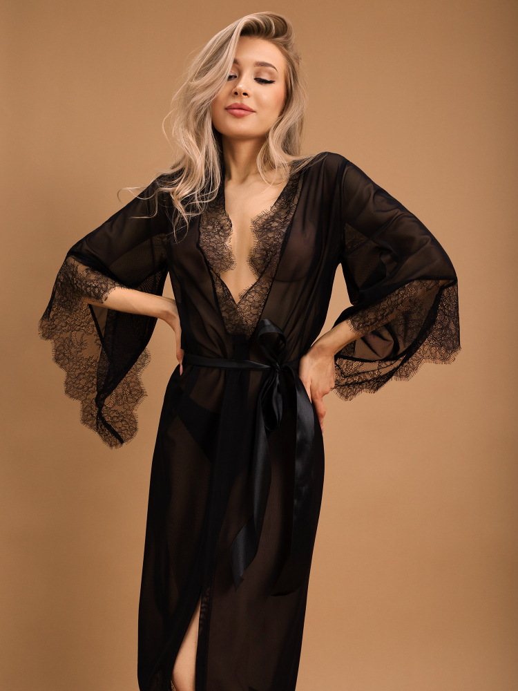 Халатик "Le Frivole" черный, S/M 